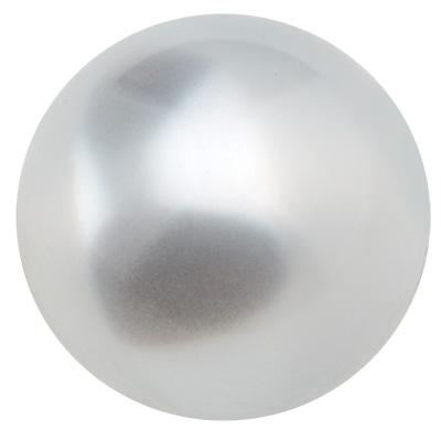 Polaris bead shiny, round, approx. 14 mm, white 