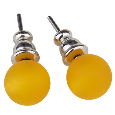 Paar polaris oorstekers, 8 mm, zonneschijn geel 