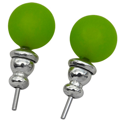 Paar Polaris Ohrstecker, 8 mm, grün 
