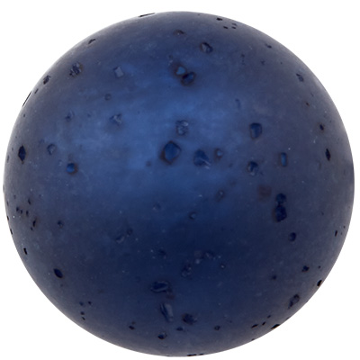 Perle polaire douce, ronde, env.14 mm, bleu foncé 