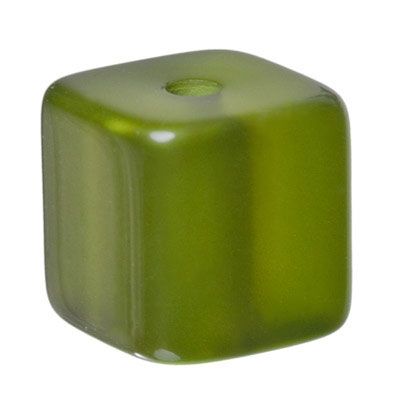 Polaris cubes, 8 mm, shiny, olive green 