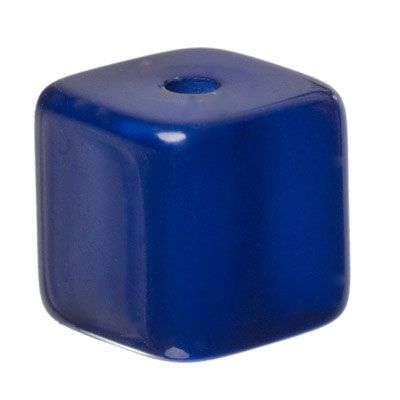 Polaris cubes, 8 mm, shiny, dark blue 