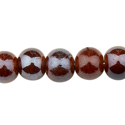 Pearlized porcelain bead, ball, camel, 6 mm 