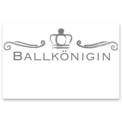 Schmuckkarte "Ballkönigin", weiß, Größe 8,5 x 5,5 cm 