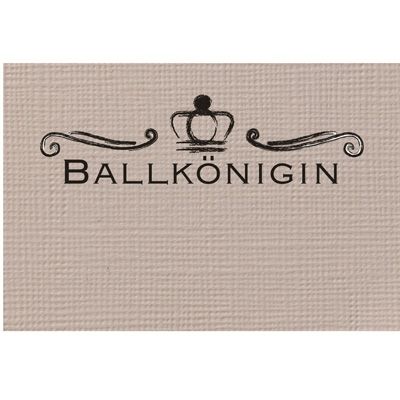 Schmuckkarte "Ballkönigin", beige, Größe 8,5 x 5,5 cm 