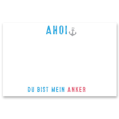 Jewellery card "You are my anchor", landscape, white, size 8.5 x 5.5 cm 