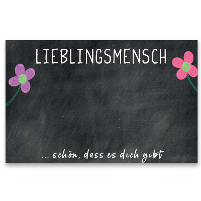 Jewellery card "Lieblingsmensch", landscape, black Size 8.5 x 5.5 cm 