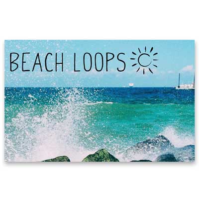 Juwelenkaart "Beach Loop - Surf", liggend, formaat 8,5 x 5,5 cm 