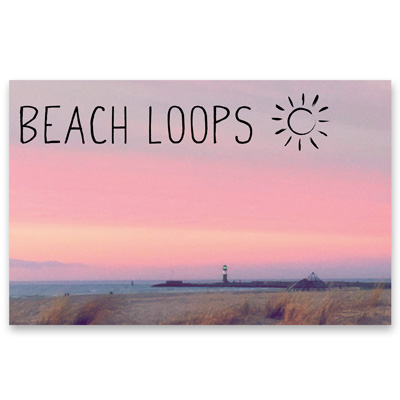 Decorative card "Beach Loop - Sky and Lighthouse", landscape, size 8.5 x 5.5 cm 