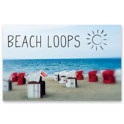 Schmuckkarte "Beach Loop - Strandkörbe", quer, Größe 8,5 x 5,5 cm 