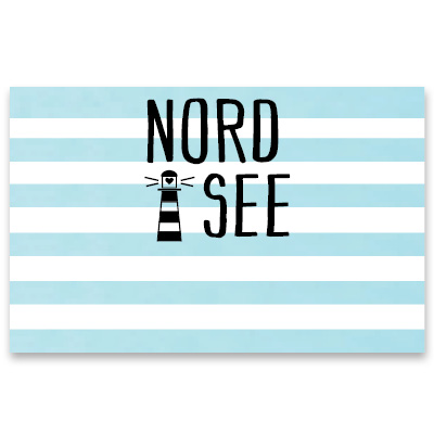 Carte décorative "Mer du Nord", horizontale, dimensions 8,5 x 5,5 cm 