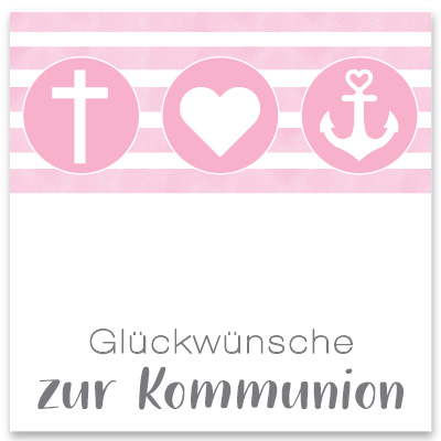 Decorative card "Congratulations on your Communion", square, size 8.5 x 8.5 cm 