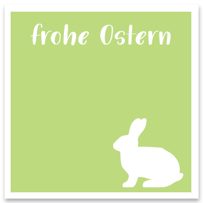 Schmuckkarte "Frohe Ostern" hellgrün, quadratisch, Größe 8,5 x 8,5 cm 