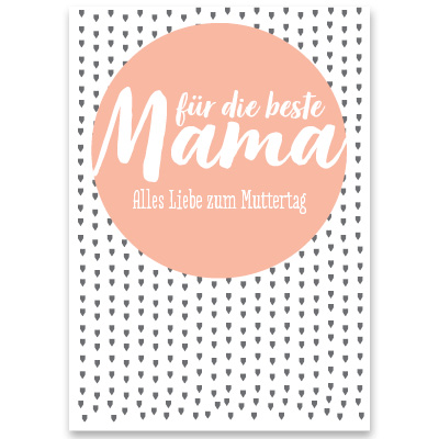Schmuckkarte, "Für die beste Mama", rechteckig, Größe 8,5 x 12 cm 