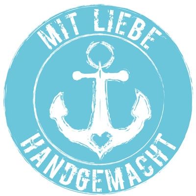 Sticker "handmade with love, anchor", round, diameter 30 mm 
