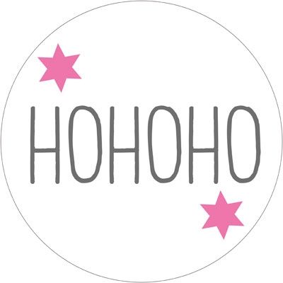 Sticker "HoHoHo", round, diameter 30 mm 