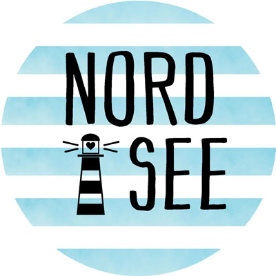 Aufkleber "Nordsee", rund, Durchmesser 50 mm 