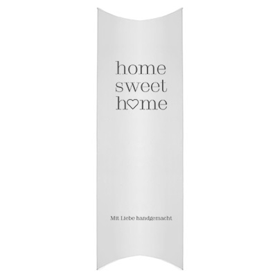 Gift box, cushion, motif "Home Sweet Home", 20 cm x 7 cm x 2.4 cm 