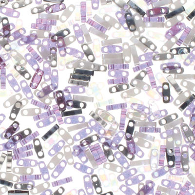 Miyuki Perlen Quarter Tila, Farbe: Mix Purple Rain, Röhrchen mit ca. 7,2 gr 