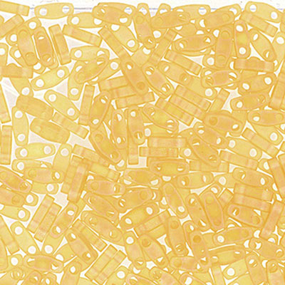Miyuki Perlen Quarter Tila, Farbe: Matt Transparent Light Topaz AB, Röhrchen mit ca. 7,2 gr 