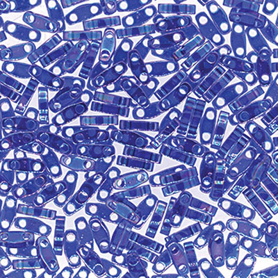 Perles Miyuki Quarter Tila, couleur : Transparent Cobalt Light AB, tube d'environ 7,2 gr 
