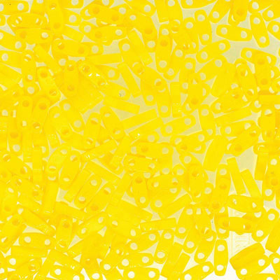 Miyuki kralen Kwart Tila, kleur: Opaque Yellow, koker met ca. 7,2 gr. 