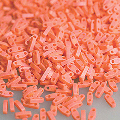 Miyuki Beads Quarter Tila, Colour: Matt Opaque Orange AB Tube with approx. 7,2 gr 