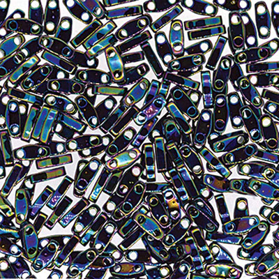 Miyuki beads Quarter Tila, colour: Medium Blue Iridescent, tube with approx. 7,2 gr. 