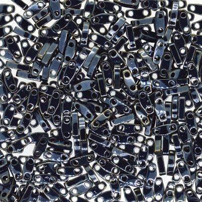 Miyuki beads Quarter Tila, colour: Metallicallic Light GunMetallical, tube with approx. 7,2 gr. 