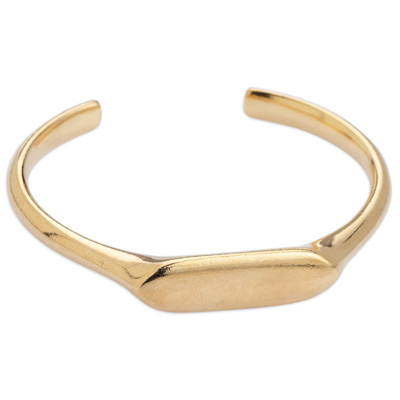 Bangle with engraving plate, 66.5 x 10 mm, gold-plated 
