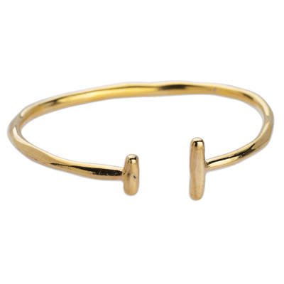 Bangle with bars, 64 x 15 mm, gold-plated 