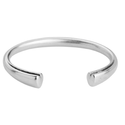 Bangle with heart-shaped end pieces, 65 x 51 mm, silver-plated 