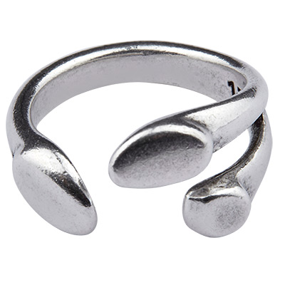 Finger ring branches, adjustable, silver-plated 