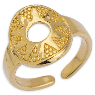 Ring triangle, inner diameter 17 mm, gold-plated 