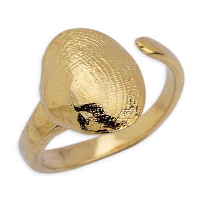 Ring shell, inner diameter17mm, gold plated 