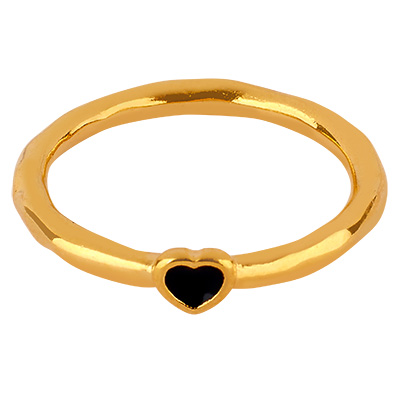 Ring heart, gold-plated, inner diameter 16.5 mm 