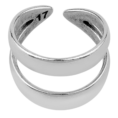 Ring stripes, silver-plated, adjustable 