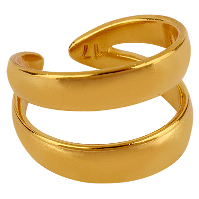 Ring stripes, gold-plated, adjustable 