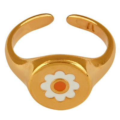 Ring daisy, gold-plated, inner diameter 17 mm 