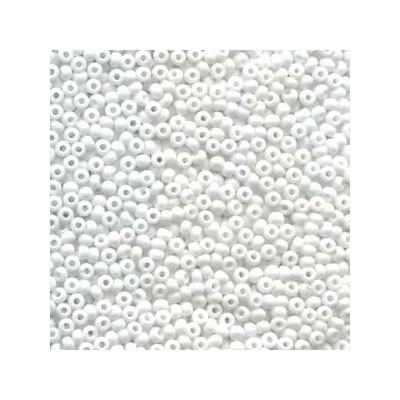 11/0 Preciosa Rocailles Perlen, Rund (ca. 2 mm), Farbe: Chalk, Röhrchen mit ca. 24 Gramm 