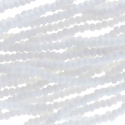 11/0 Preciosa Rocailles Perlen, Rund (ca. 2 mm), Farbe: Chalk Matte, Röhrchen mit ca. 24 Gramm 