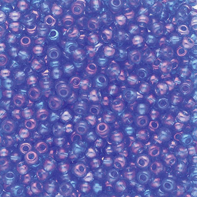 11/0 Preciosa Rocailles Perlen, Rund (ca. 2 mm), Farbe: Sapphire AB, Röhrchen mit ca. 24 Gramm 