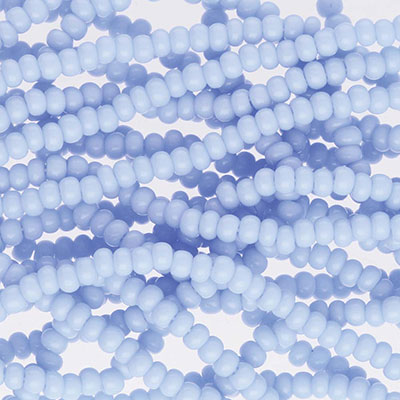 11/0 Preciosa Rocailles Perlen, Rund (ca. 2 mm), Farbe: Powder Blue, Röhrchen mit ca. 24 Gramm 