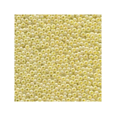 11/0 Preciosa Rocailles Perlen, Rund (ca. 2 mm), Farbe: Yellow Ceylon, Röhrchen mit ca. 24 Gramm 