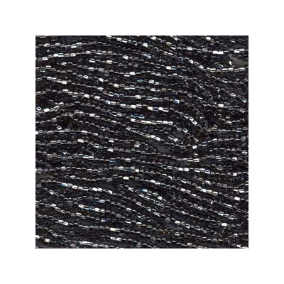 11/0 Preciosa Rocailles Perlen, Rund (ca. 2 mm), Farbe: Black Diamond Silverlined, Röhrchen mit ca. 24 Gramm 