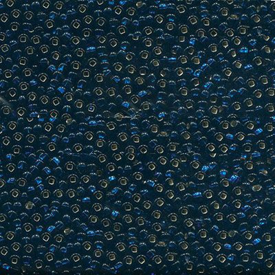 11/0 Preciosa Rocailles Perlen, Rund (ca. 2 mm), Farbe: Montana Silverlined, Röhrchen mit ca. 24 Gramm 