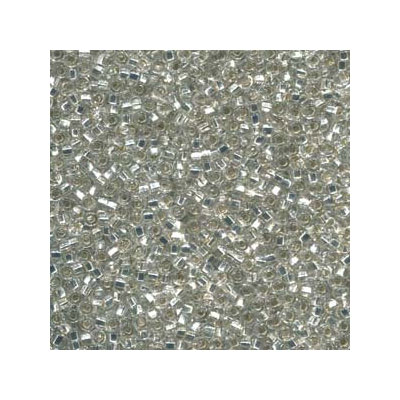 11/0 Preciosa Rocailles Perlen, Rund (ca. 2 mm), Farbe: Crystal Silverlined, Röhrchen mit ca. 24 Gramm 