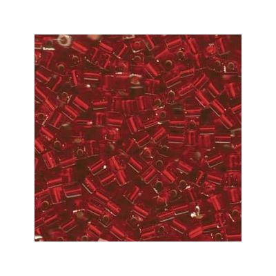 Cube Miyuki 4 mm, silverlined flame red, env. 20 gr 