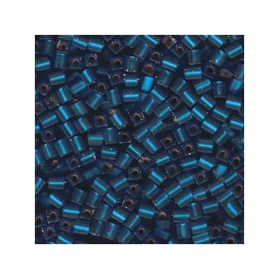 Miyuki kubus 4 mm, mat verzilverd capri blauw, ca. 20 gr 