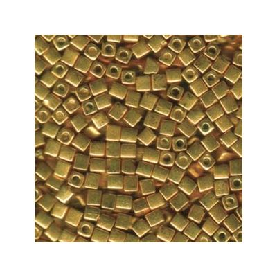 Miyuki dobbelsteentjes 4 mm, goud metallic, ca. 20 gr 